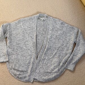 Madewell Light Heather Gray Open-Front Chunky Cardigan